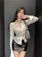 MATINEE Gathered Strip Button Front  Long  Sleeve Top